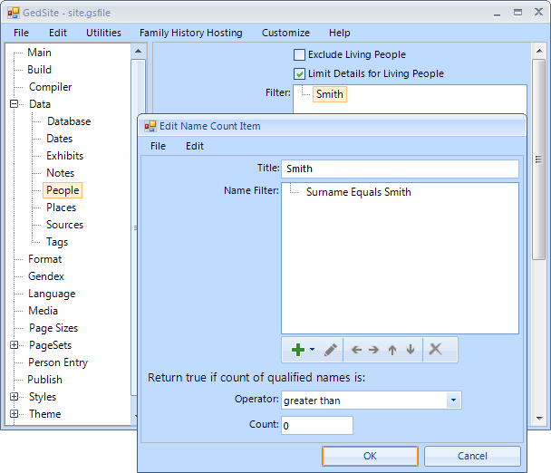 Screenshot of Name Count Filter Terms screenshot of name count filter terms